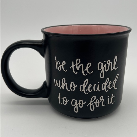 Sweet Water Decor “Be the Girl Who Decided to Go for it” Coffee Mug Black & Pink - Picture 3 of 8